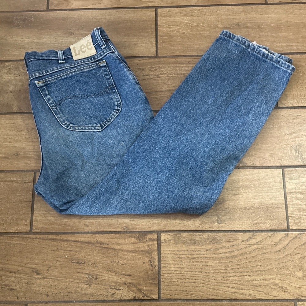 Lee Straight Leg Jeans Mens 38x30 Blue Good Vintage Medium Wash Denim 2008944